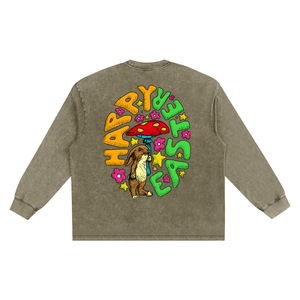 Snow Washed Oversize Long Sleeve T-shirt