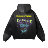 Vintage Wash Frayed Fleece Hoodie - 360 GSM