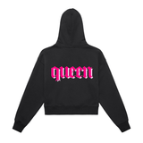 Fleeced Zip-Up Cropped Hoodie