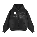 Sunfade Two-way Zipper Boxy Fleece Hoodie
