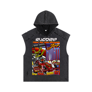 Snow Washed Boxy Hooded Tank Top