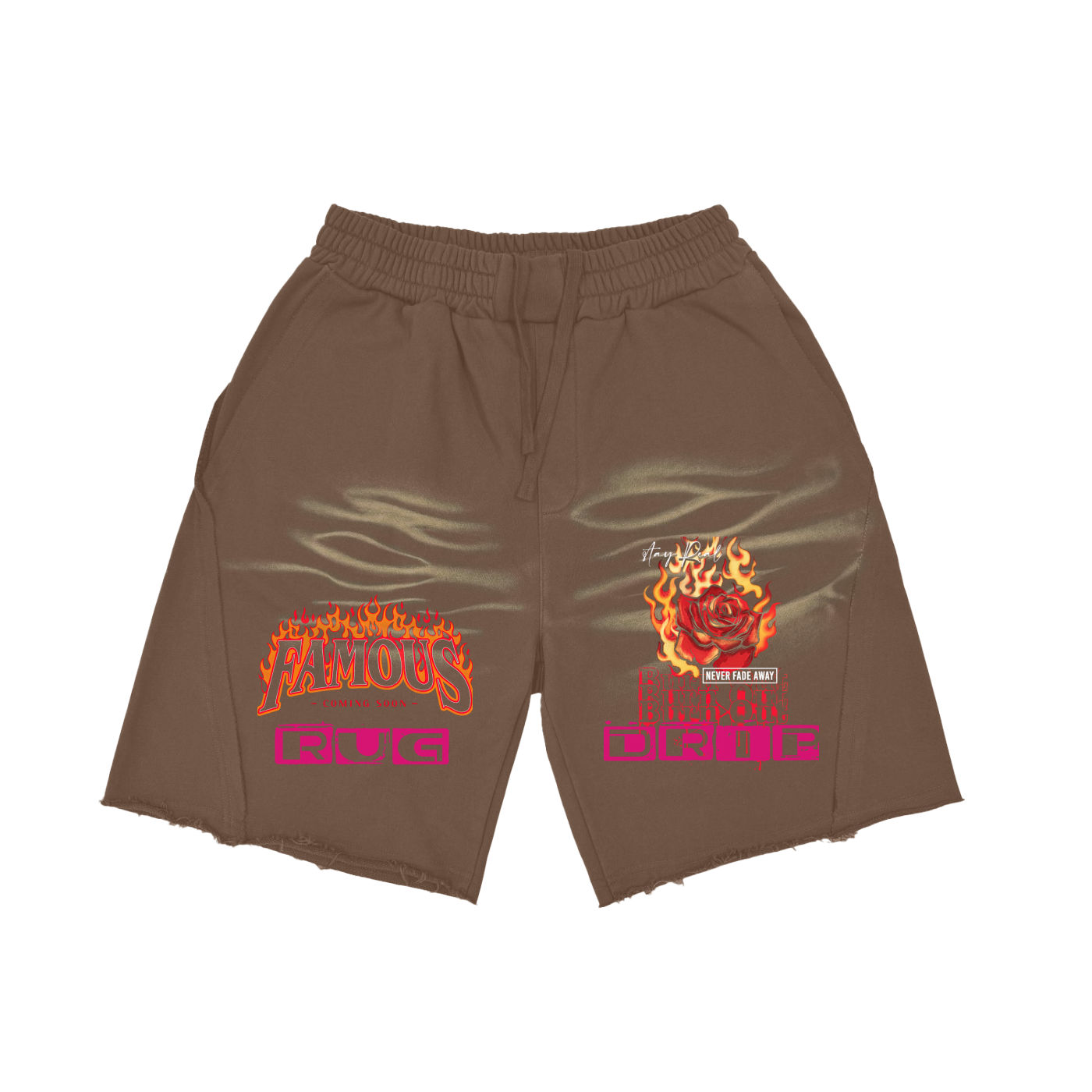 Heavyweight Vintage Washed Tiger Stripes Short Pants - 360 GSM