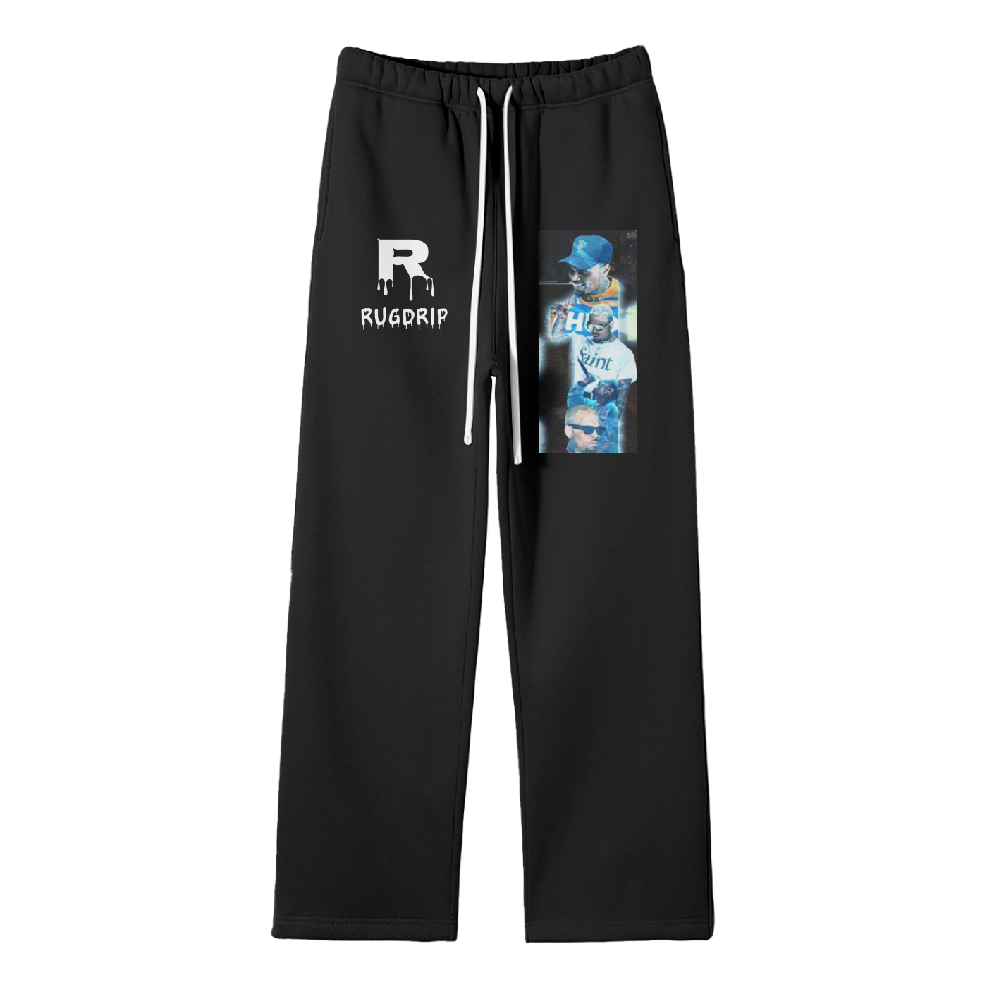 Streetwear Unisex Solid Color Fleece Straight Leg Pants
