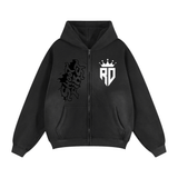 Sunfade Two-way Zipper Boxy Fleece Hoodie