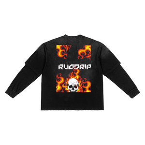 Sunfade Hand-Frayed Faux Two-Piece T-Shirt
