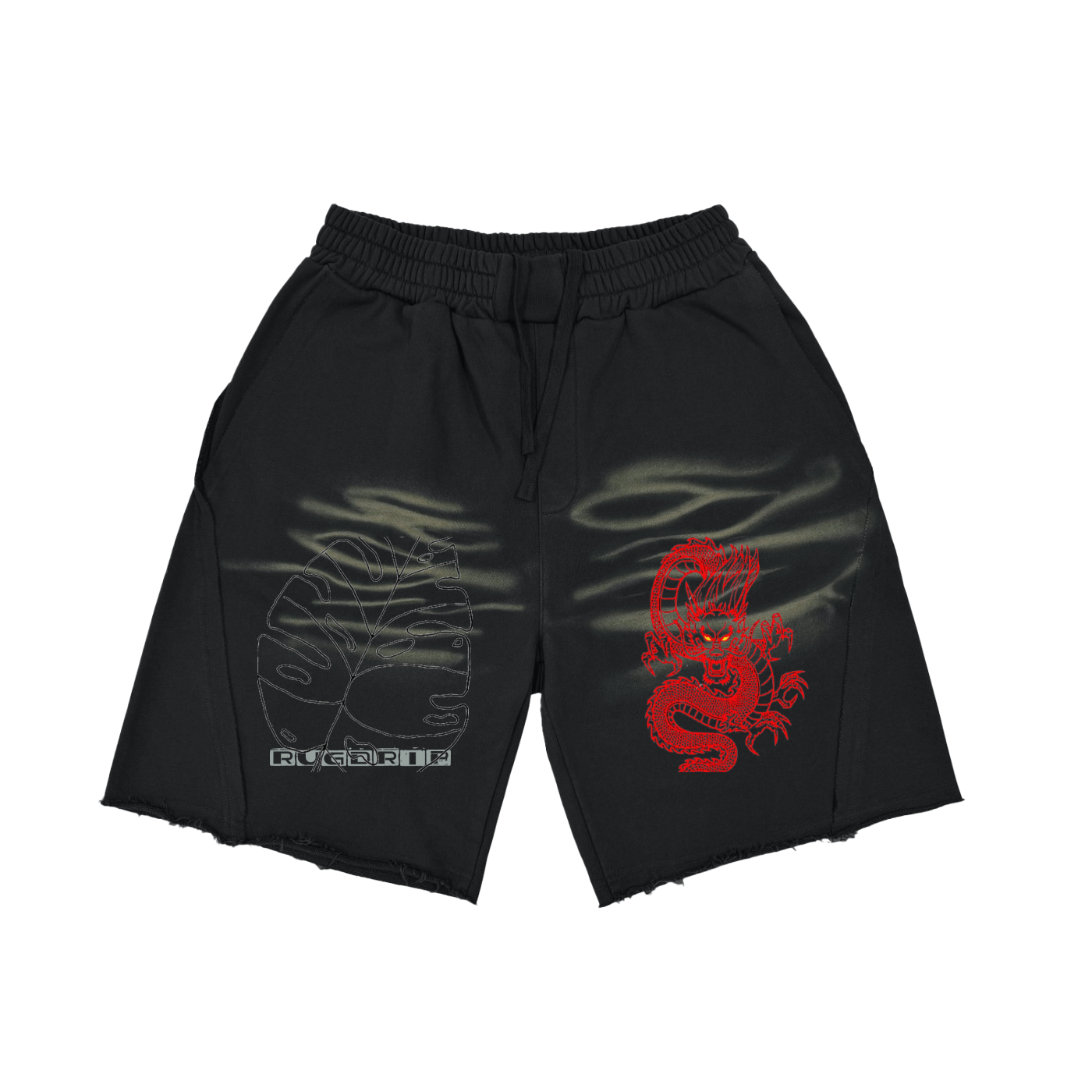 Heavyweight Vintage Washed Tiger Stripes Short Pants - 360 GSM