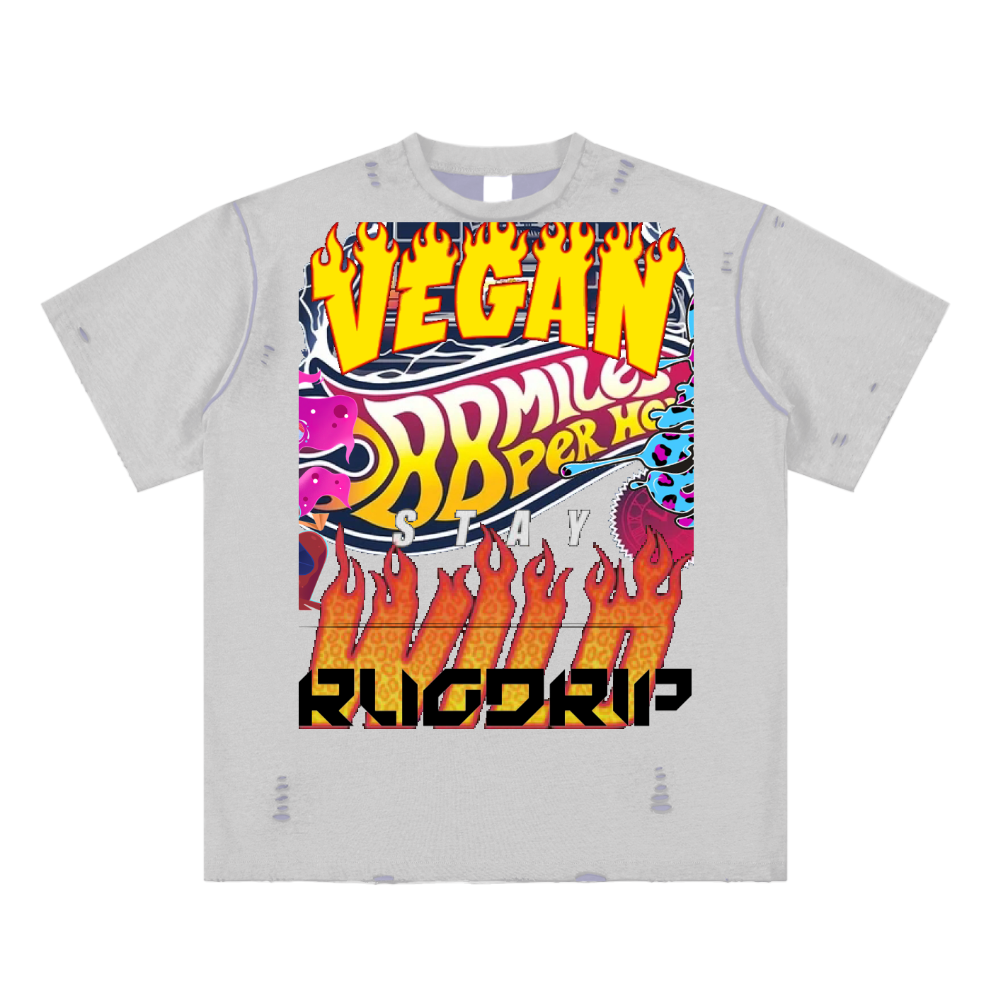 Hand-frayed Reversible T-shirt