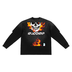 Sunfade Hand-Frayed Faux Two-Piece T-Shirt
