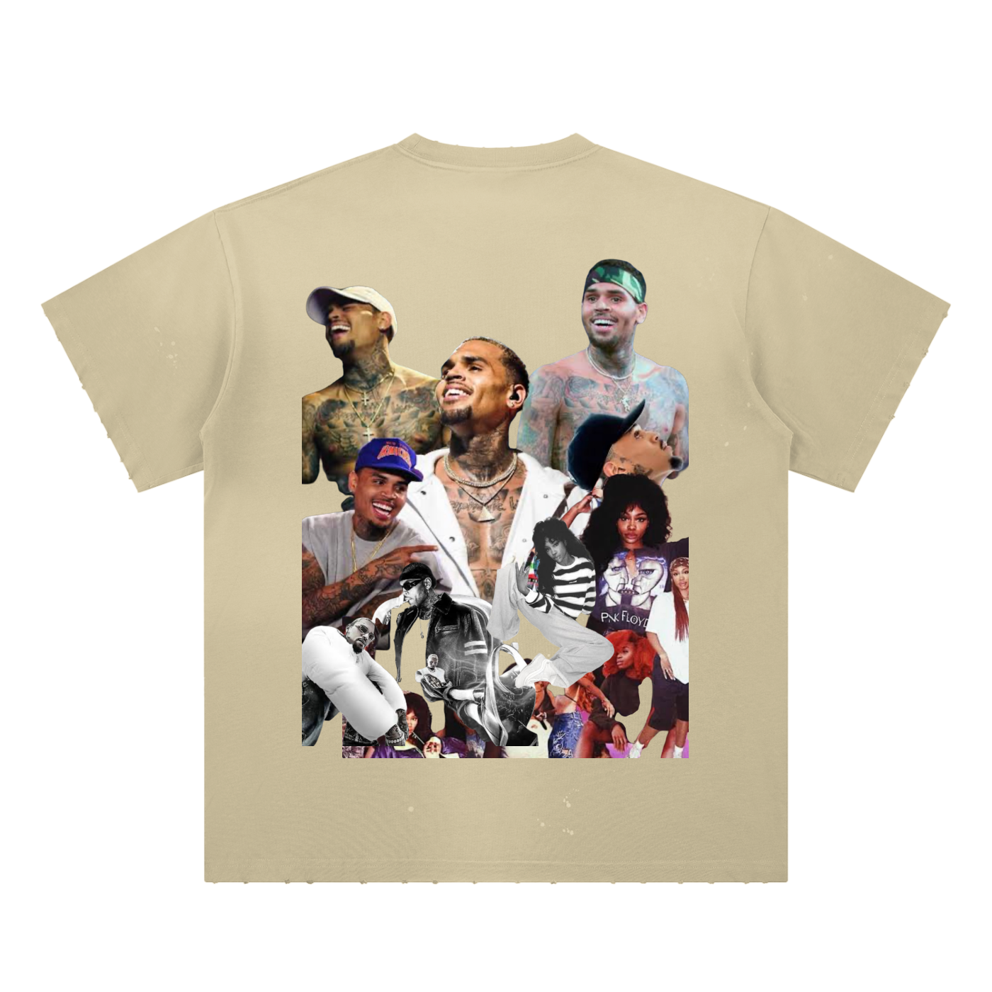 Hand-Frayed Sunfade Paint Splatter T-Shirt