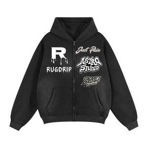 Sunfade Two-way Zipper Boxy Fleece Hoodie