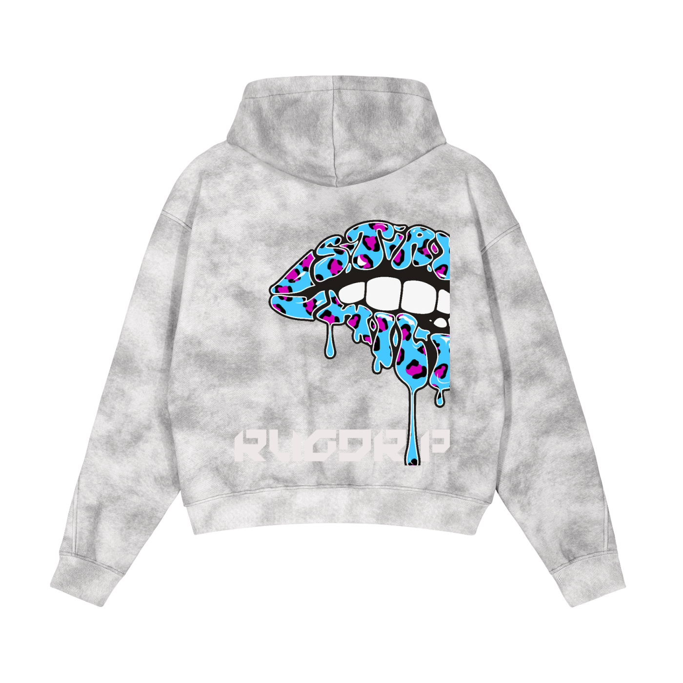 Dirty Washed Boxy Zip-up Fleece Hoodie