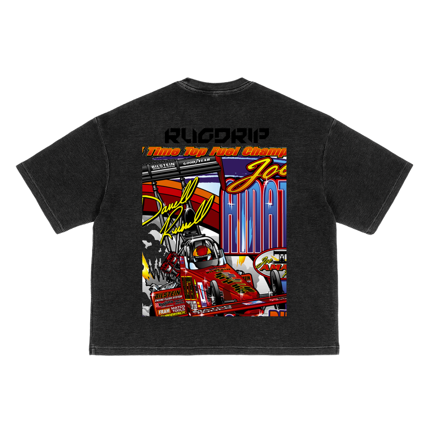Waffle-Texture Washed Boxy T-Shirt